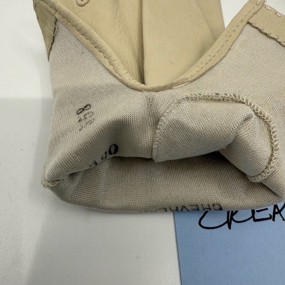 Unworn ,Vintage Deep Cream Fine Buttersoft Kidskin Gloves, Barnier, … - Picture 7 of 8